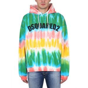 DSQUARED2 Tie-Dye Logo Hoodie Men MULTICOLOUR Sweaters & Cardigans